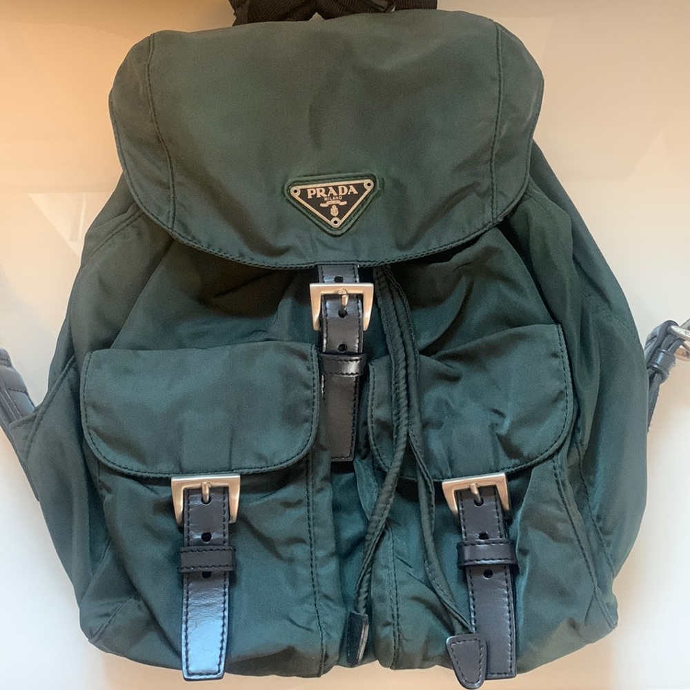 Green Prada Back Pack
